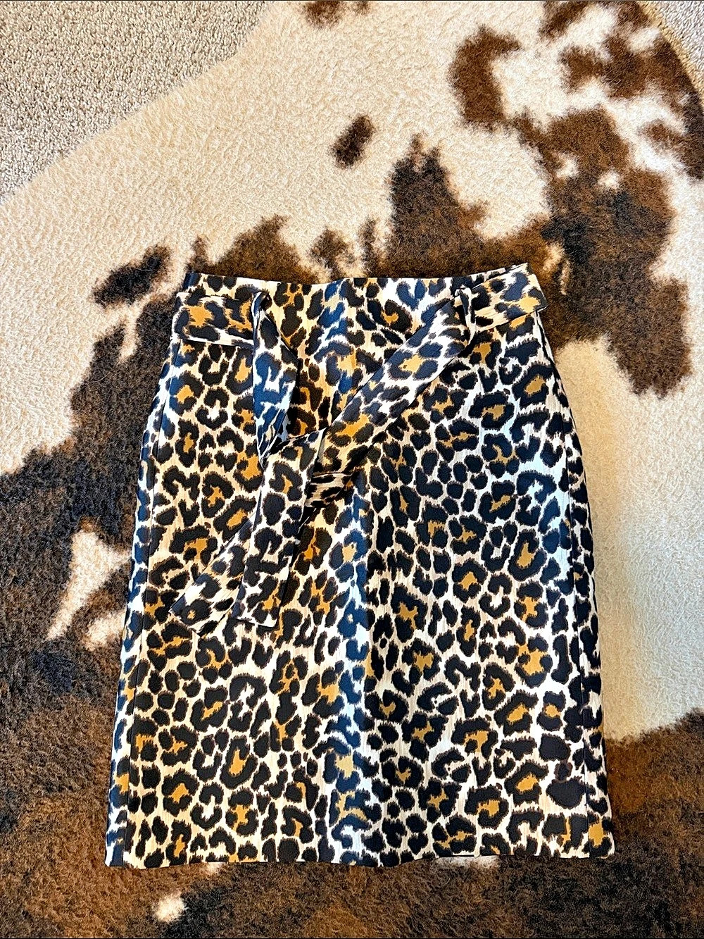 J.Crew Leopard Print Mini Skirt in Black & Brown